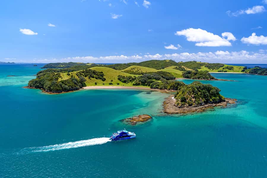 Auckland: Bay of Islands Day Tour with Dolphin Cruise - The catamaran cruise: Cape Brett, whales, and the Hole in the Rock pass