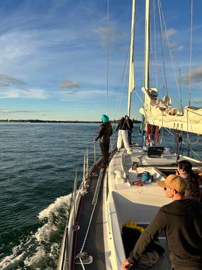 Auckland Harbour 1.5-Hour Sailing Cruise - Boarding at Viaduct Harbour: ponchos, coffee, and a safety check