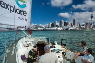 Auckland Harbour 1.5-Hour Sailing Cruise - Leaving Viaduct: getting a new perspective on the City of Sails