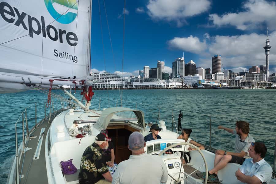 Auckland Harbour 1.5-Hour Sailing Cruise - Leaving Viaduct: getting a new perspective on the City of Sails