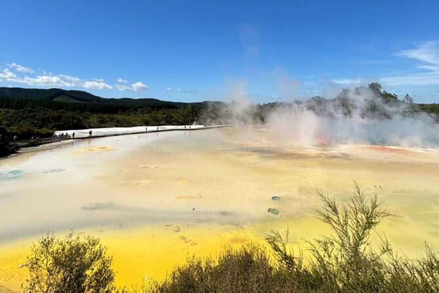 Rotorua & Taupo DayTour Waiotapu & Huka Falls from Auckland - Wai-O-Tapu Thermal Wonderland: one guided hour, big visual payoff