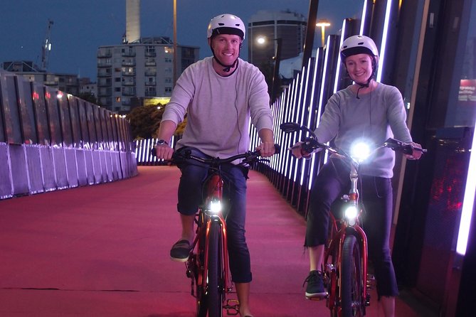 The City Lights: a unique electric bike tour of Auckland by night! - Britomart to the waterfront: starting with bright retail streets